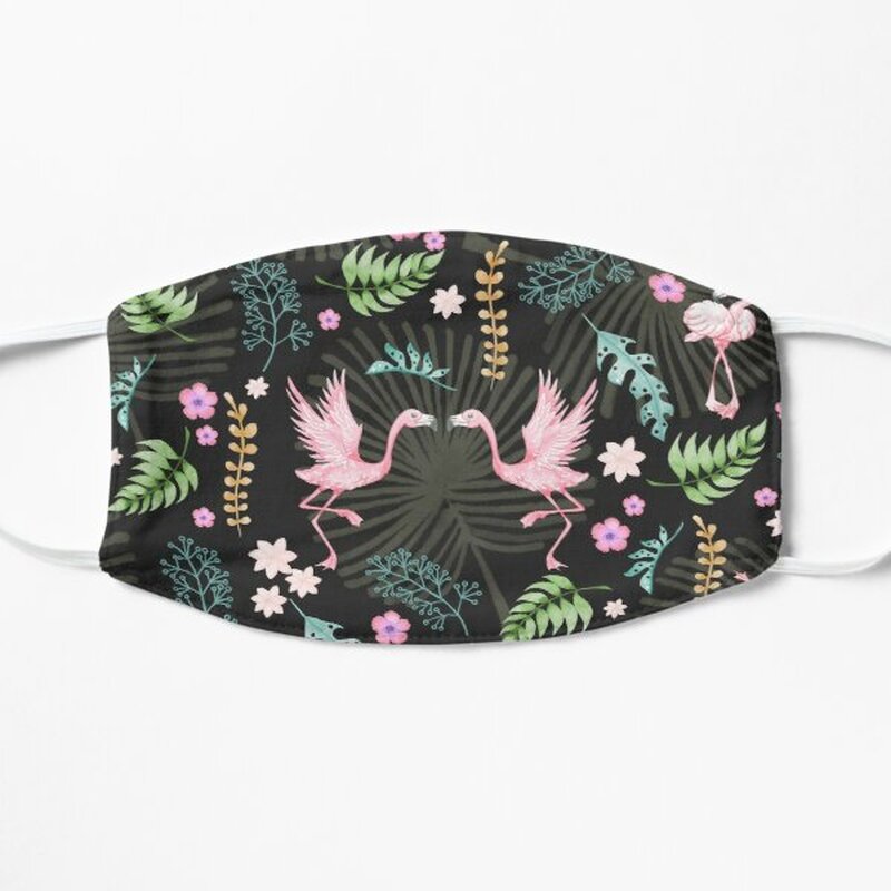 flamingo fandango face mask by merry makewell designs