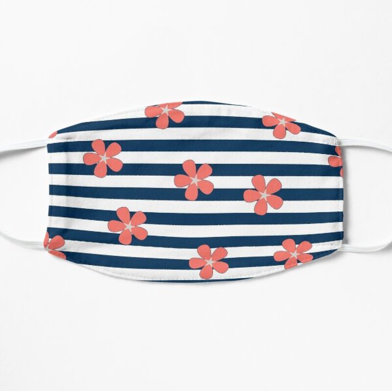 nautical blossom face mask by merry makewell designs