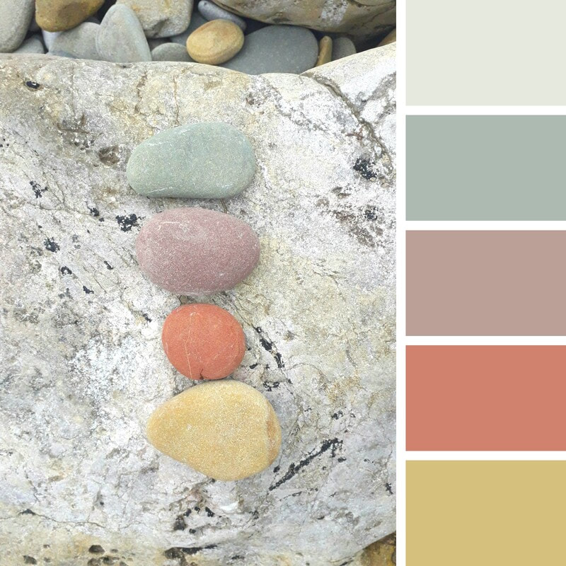 Beach pebbles colour palette